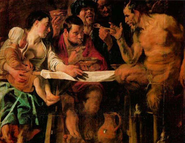 JORDAENS, Jacob : The Satyr and the Peasant China oil painting art